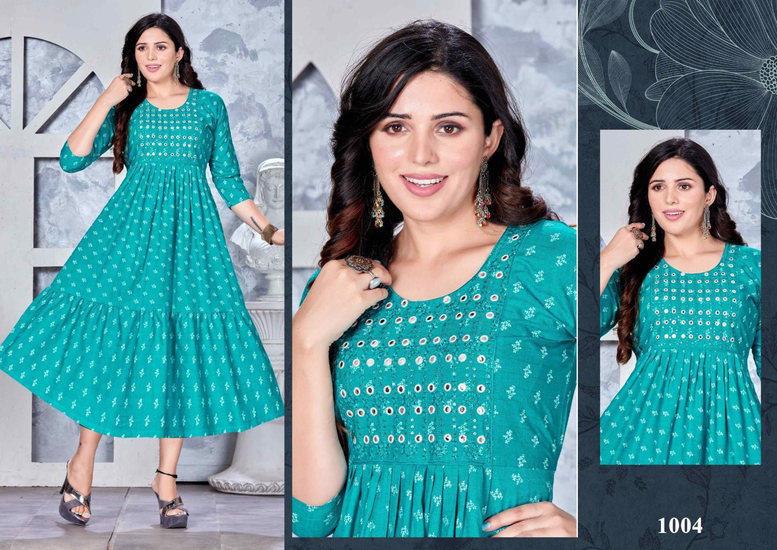 Beauty Fab Fabulous Bombay Rayon Embroidery Kurtis Catalog
